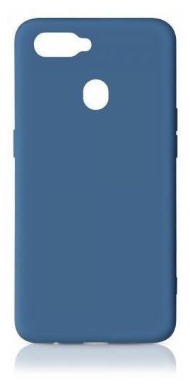 Силиконовый чехол с микрофиброй DF для Oppo A12 Blue