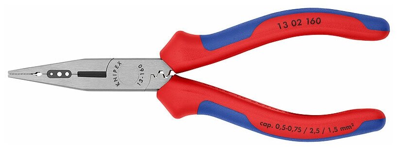 Плоскогубцы для монтажа проводов фосфатированные, черного цвета 160 мм, KNIPEX, ( KN-1302160 )