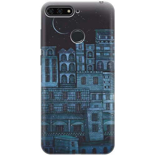 фото Re:pa накладка transparent для huawei honor 7c pro с принтом "ночь над городом"