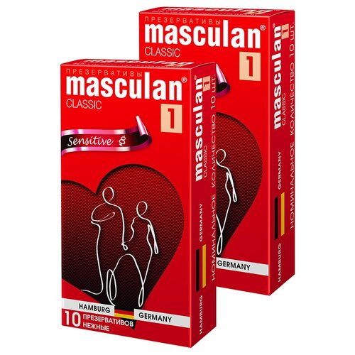 Презервативы masculan 1 Classic Sensitive, 2 уп. по 10 шт. презервативы masculan classic 1 sensitive 150 шт