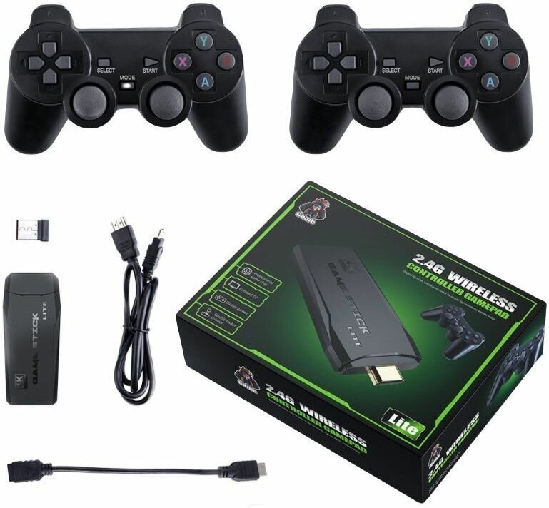 Игровая приставка Game Stick Lite 64 GB 4K 2,4 ГГц., Беспроводная Консоль, Ретро игры, 10000 игр.