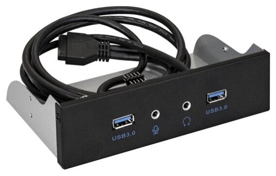 Планка USB на переднюю панель Exegate U5H-627 5,25" 2*USB3.0+2*HD Audio EX289291RUS