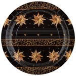 Тарелки бумажные Boomzee круглые, 6*6 шт, 09-звезды на черном фоне (TRL-01) - изображение