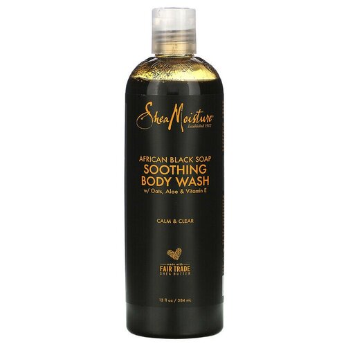 SheaMoisture, African Black Soap, Soothing Body Wash with Oats, Aloe & Vitamin E, (384 ml)