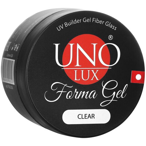 Гель для наращивания ногтей UNO LUX Forma Gel Fiber Glass Сlear, 30 г