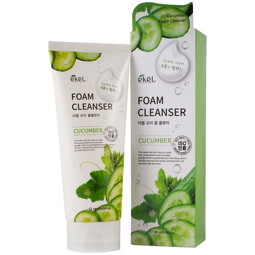 Ekel Foam Cleanser Пенка для умывания с экстрактом огурца, 180 мл пенка для умывания ekel с экстрактом огурца 100 мл комплект из 4 шт