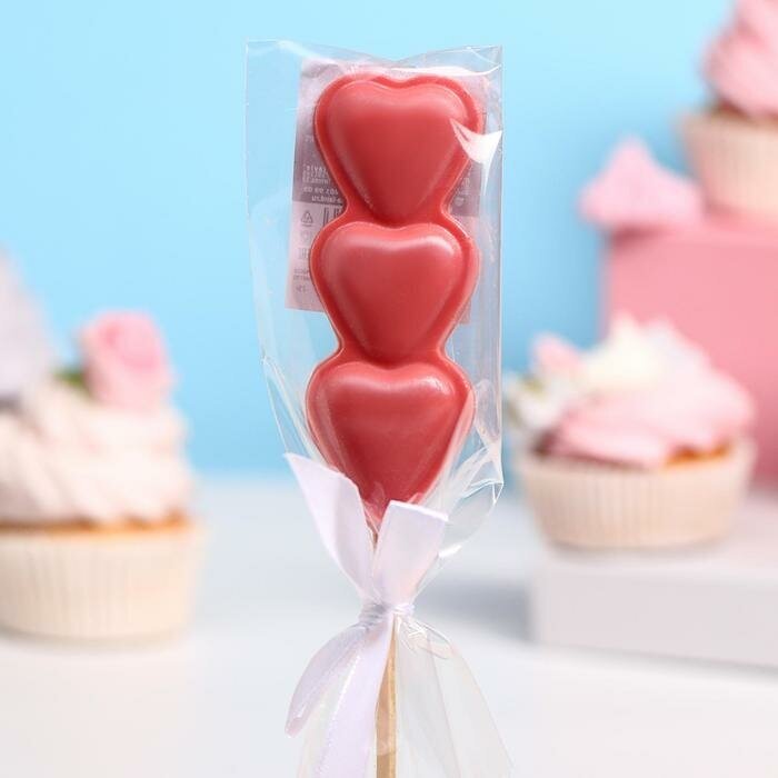 Шоколад фигурный «Сердца», рубиновый, 25 г - фотография № 1