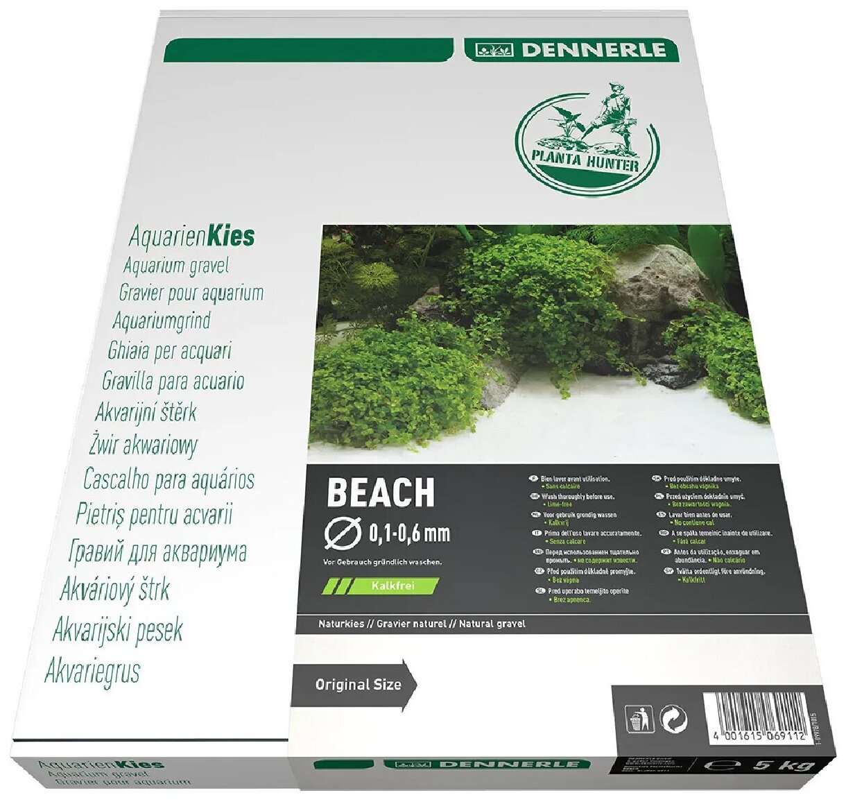 Грунт для аквариума природный Dennerle Plantahunter Beach белоснежный 0,1 – 0,6 мм 5 кг (1 шт)