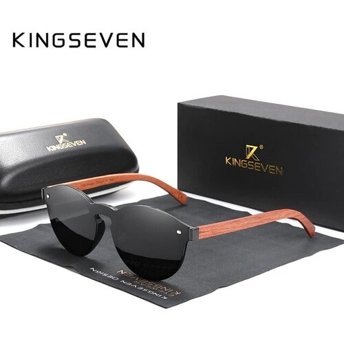 Солнцезащитные очки KINGSEVEN, черный, бежевый