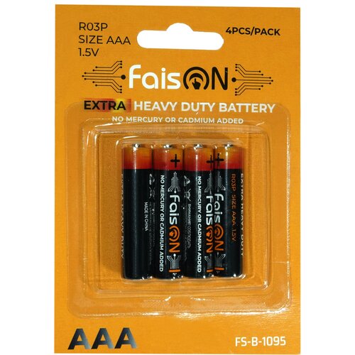 Батарейка FaisON Extra, R03P-4BL, 1.5B, AAA, FS-B-1095 (4 шт.)