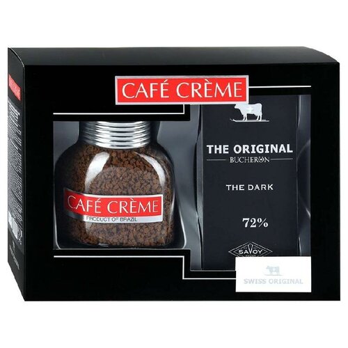 Подарочный набор Кофе растворимый Cafe Creme 90 г + шоколад BUCHERON The ORIGINAL 72% какао