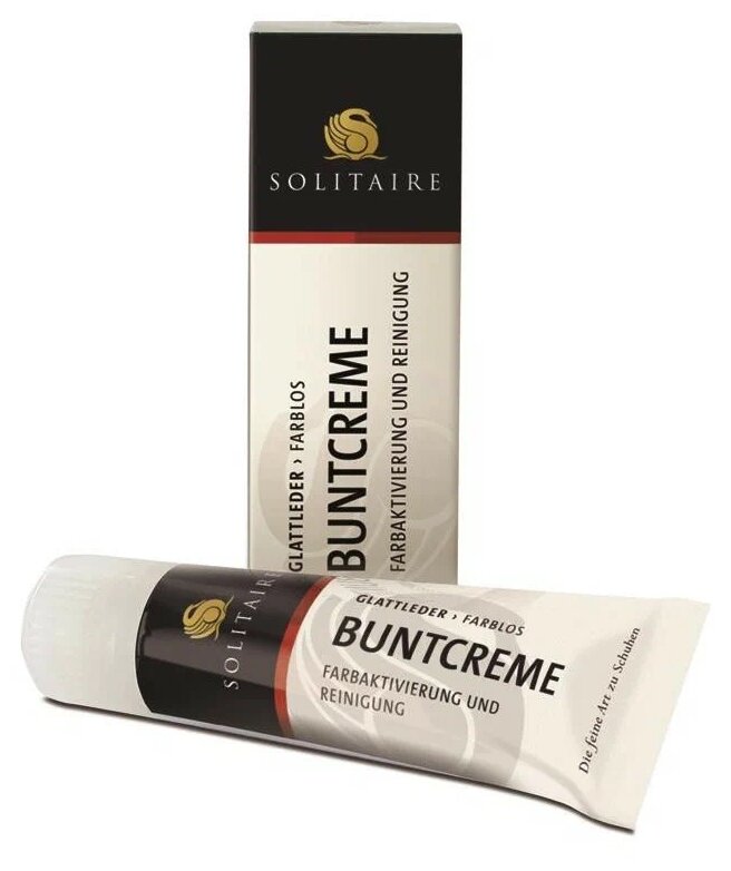 Крем для обуви Bunt Creme SOLITAIRE для чувствительной кожи, тюбик с губкой, 75/20 мл. (20 мл)