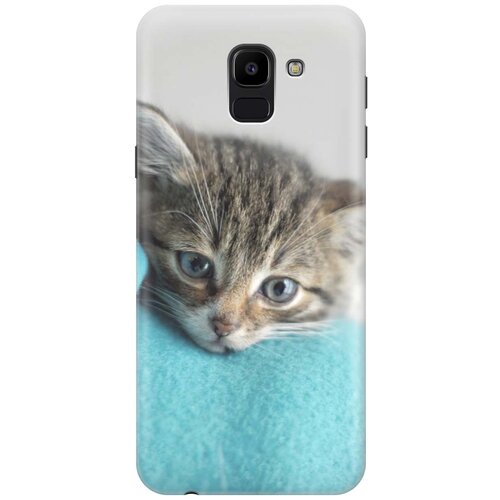 фото Gosso ультратонкий силиконовый чехол-накладка для samsung galaxy j6 (2018) с принтом "котенок на пледе"