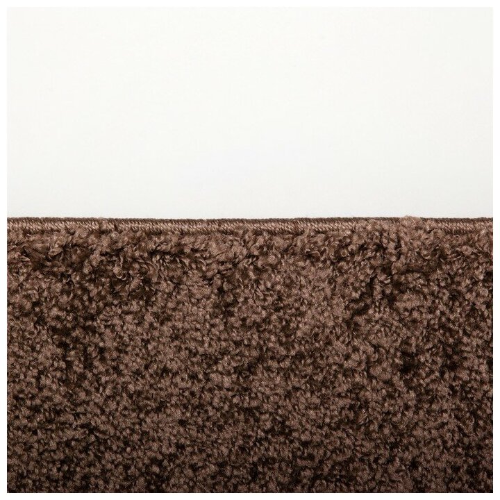 Ковёр Фризе «Шегги», цвет тёмно-кофейный, овал 80х150 см - фотография № 3