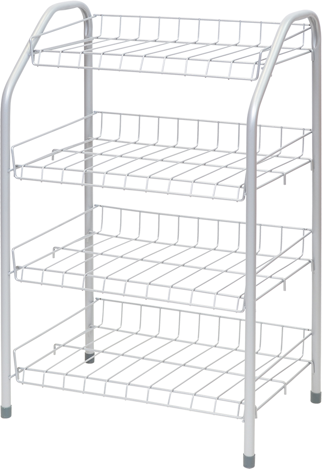 Этажерка для обуви НИКА ЭТ-2, матовый серый, 4 полки