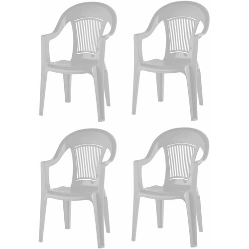 кресло пластиковое майами арт м gs01 белое Садовый стул 41х55х91 см, 4шт. цвет белый