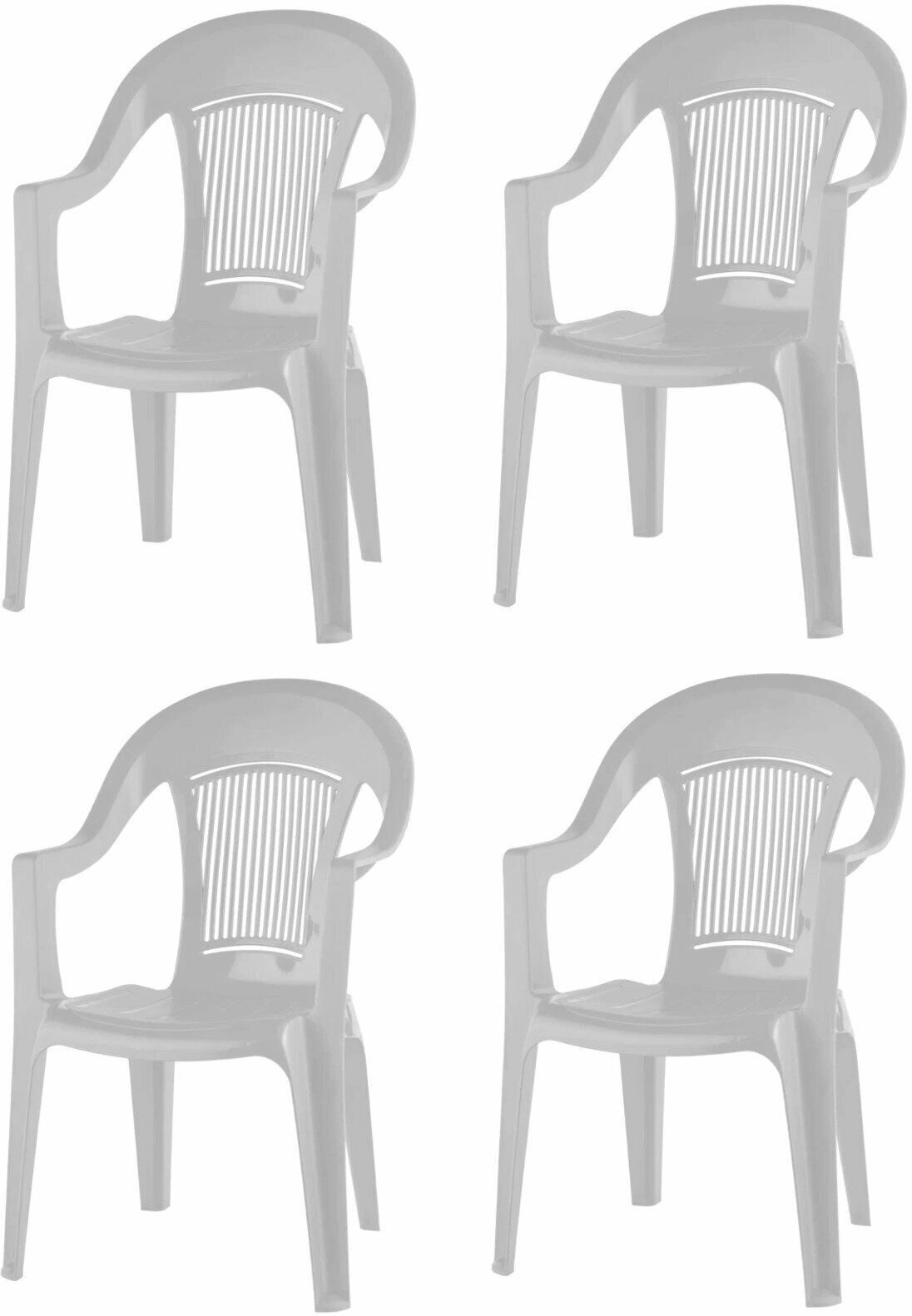 Садовый стул 41х55х91 см, 4шт. цвет белый - фотография № 1