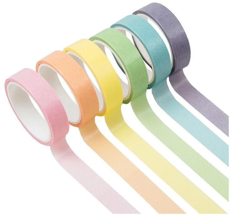 Набор клейких декоративных лент MESHU "Macaron", 6шт - фото №13