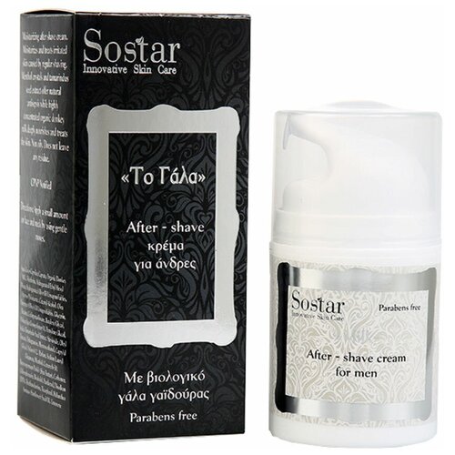 Купить Sostar Innovative Skin Care Увлажняющий крем после бритья с молоком ослицы для всех типов кожи, 50 мл
