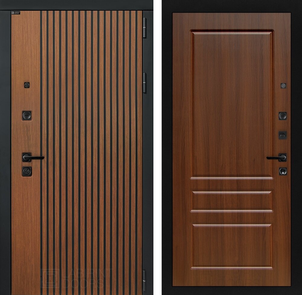Входная дверь STORM с внутренней панелью 03, цвет орех бренди, размер по коробке 960х2050, левая - фотография № 1
