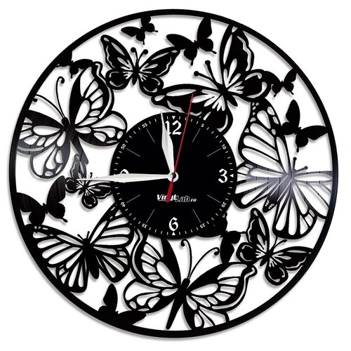 фото Часы из виниловой пластинки (c) vinyllab бабочки