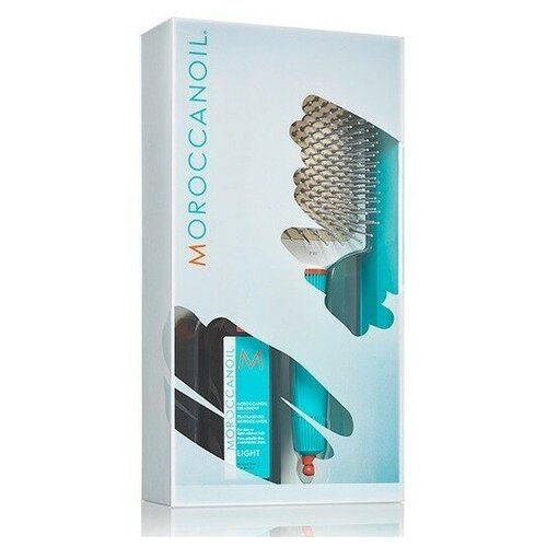 фото Moroccanoil набор 2020 treatment (масло для тонких светлых волос 100 мл + щетка лопатка)