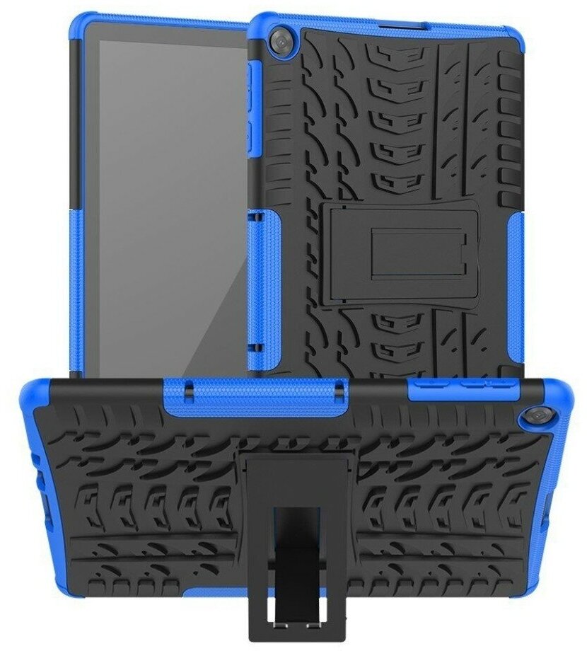 Чехол Hybrid Armor для Huawei MatePad T10 / T10s / C5e / C3 / Honor Pad X8 / X8 Lite / X6 (черный + голубой)