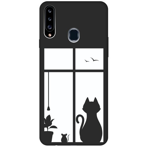 фото Re:pa чехол - накладка soft sense для samsung galaxy a20s с 3d принтом "cat and mouse" черный