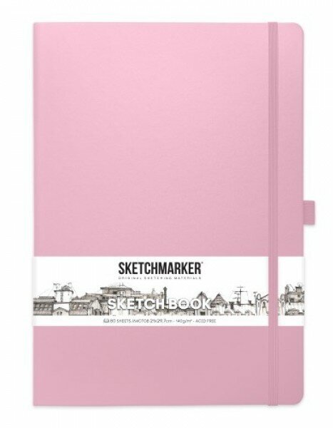 Скетчбук для рисования и скетчинга SKETCHMARKER 140г/м2 21х29.7см. 160 страниц цвета слоновой кости твердая обложка