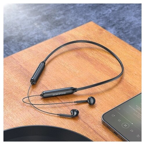 Спортивные беспроводные стерео наушники GLOWINGНеодимовые магнитыРегулировка громкости Микрофон Borofone Е 52Черные 149100₽