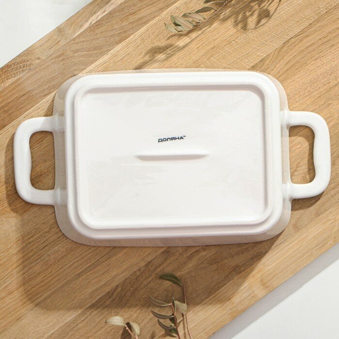 Форма для запекания, выпечки, посуда из жаропрочной керамики для духовки "Долли" 27,3x14,9х5 см, цвет белый - фотография № 4