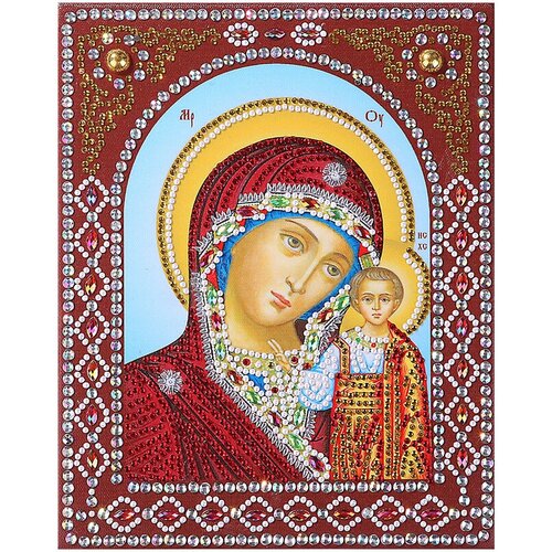 Алмазная живопись Color Kit иконы фигурными стразам Пресвятая Богородица Казанская 20х25 IF010