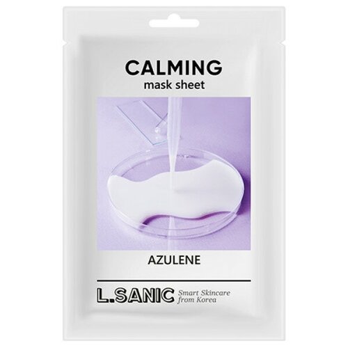 L.Sanic тканевая маска Azulene Calming Mask Sheet успокаивающая с азуленом, 25 г, 25 мл