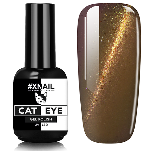 Гель лак XNAIL PROFESSIONAL Cat Eye кошачий глаз, магнитный, камуфлирующий, для дизайна ногтей, 10 мл, № 5