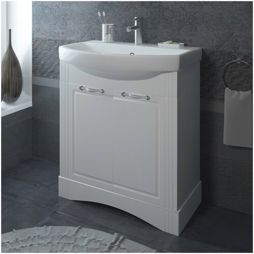 Тумба для ванной с раковиной / комплект / EvaGold Madonna 70 раковина Santek Балтика 70