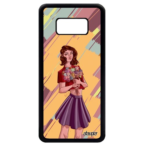 фото Чехол для мобильного galaxy s8, "девушка и цветы" манга модель utaupia