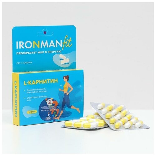 L-карнитин IRONMAN, спортивное питание, 30 капсул супер сжигатель жира ironman с l карнитином спортивное питание 30 капсул