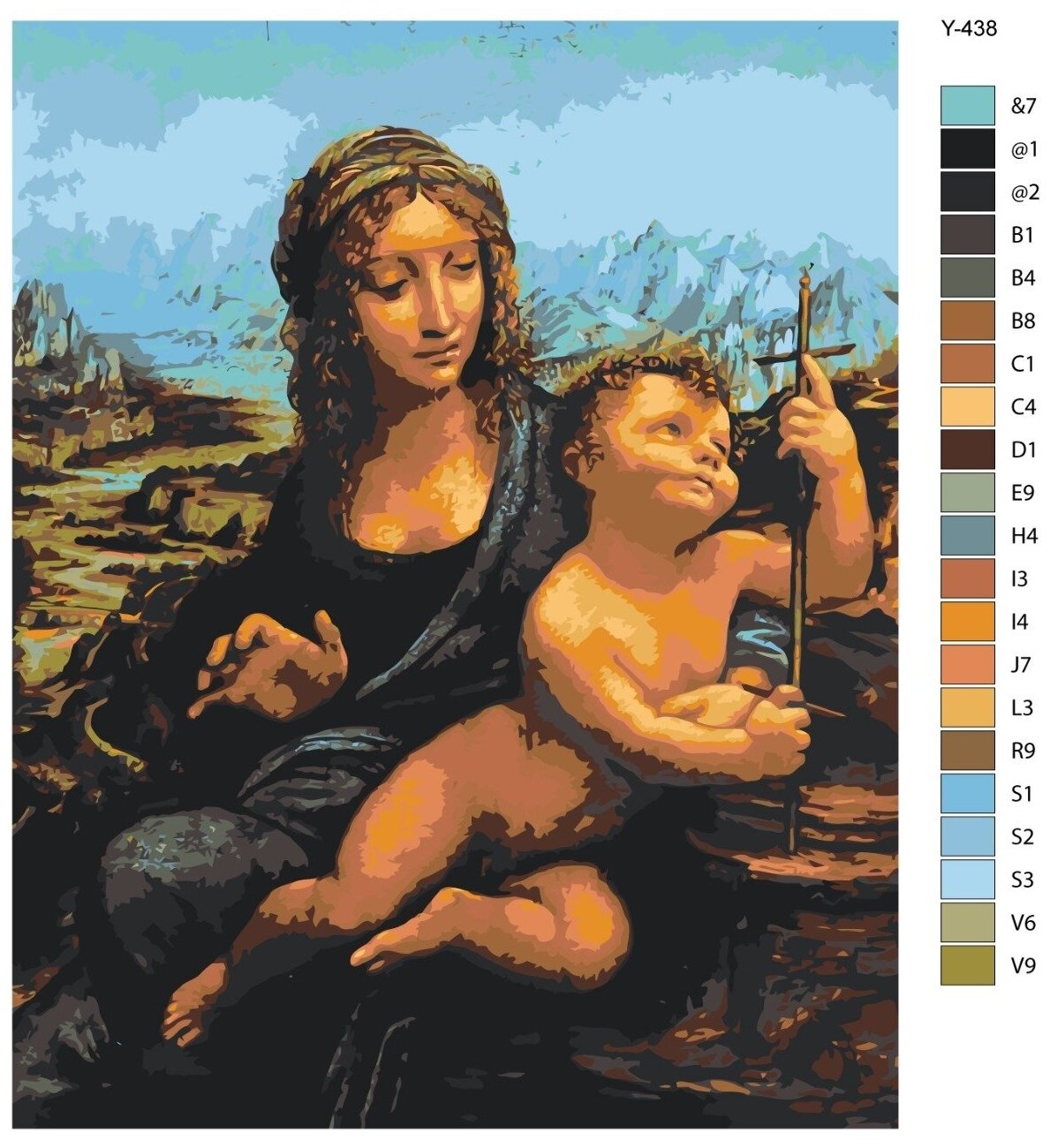Картина по номерам Y-438 "Леонардо да Винчи - Мадонна с веретеном. Репродукция" 40х50