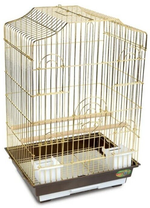 Клетка для птиц Triol 6112G, золотой/коричневый, 46.5*36*71 см