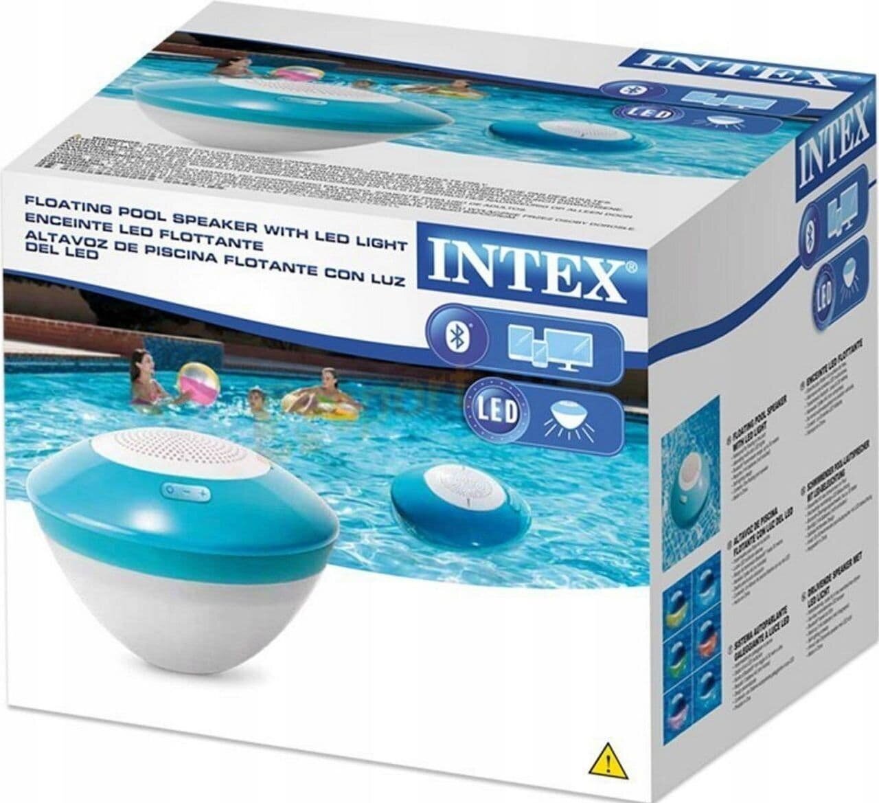 Плавающая музыкальная Bluetooth-колонка с Led-подсветкой Intex - фото №5