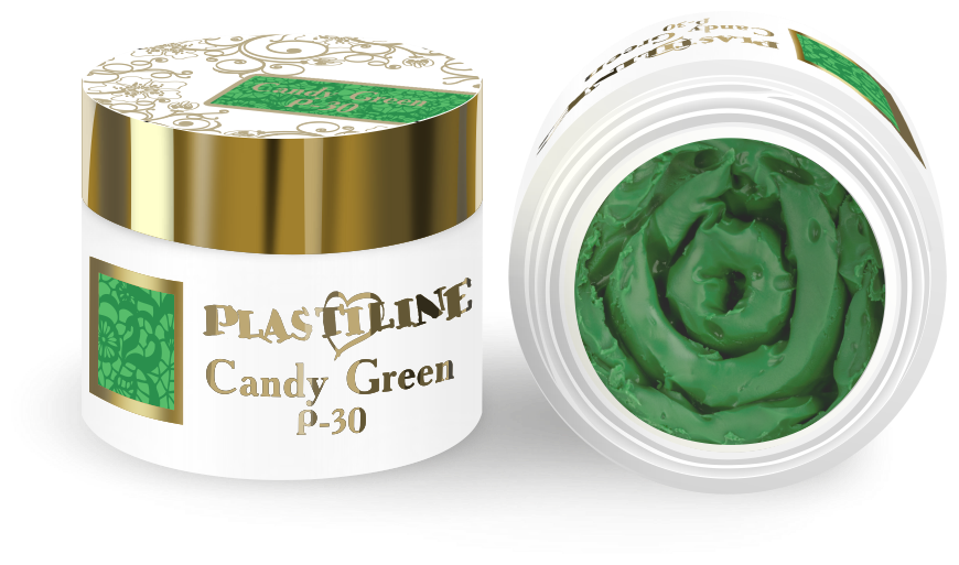 Гель-пластилин для лепки на ногтях, гель для дизайна, цвет насыщенно-зелёный P-30 Candy Green, 5 мл.