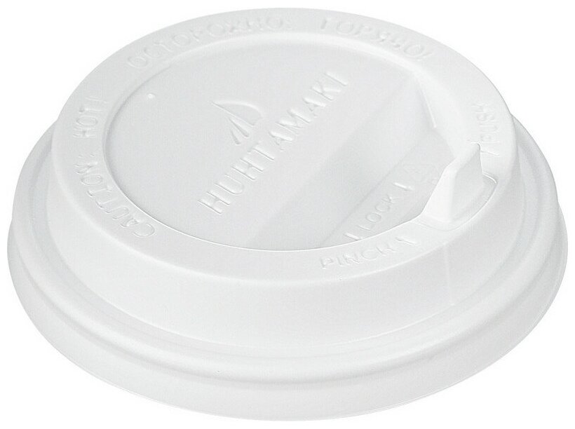 Крышка для стакана пластиковая с клапаном D=80мм, бел,100шт./уп. HSL80