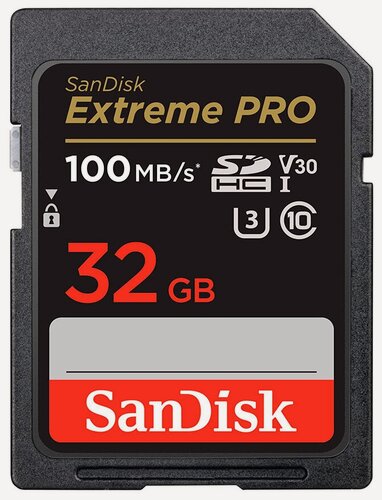 Изображение товара Карта памяти SanDisk SDHC 32GB Extreme Pro UHS-I U3 V30 100/90 МБ/с