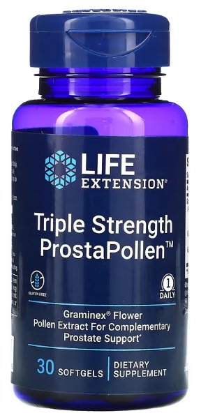 Life Extension Triple Strength ProstaPollen добавка для мужского здоровья с тройной силой 30 капсул