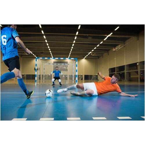 фото Футболка для футзала мужская оранжевая, размер: 40, цвет: алый/оранжевый imviso х декатлон decathlon