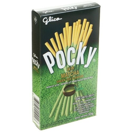 Бисквитные палочки POCKY в белом шоколаде "Зелёный чай", 33 г 4387882