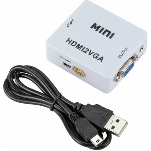 Конвертер HDMI - VGA белый atcom конвертер vga hdmi hdv01 at5271
