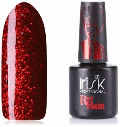 IRISK, Гель-лак Red Rain, 10мл (07) (глубокий красный, с красными блестками разной величины, плотный.)