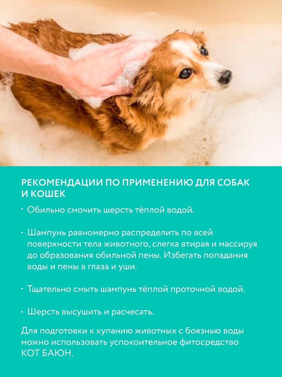 Фитошампунь-бальзам гипоаллергенный для собак и кошек, 250 мл, VEDA - фотография № 3