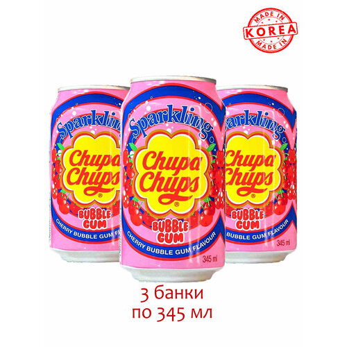 Chupa Chups Напиток газированный Чупс Чупс Cherry Bubble Gum , 3 шт